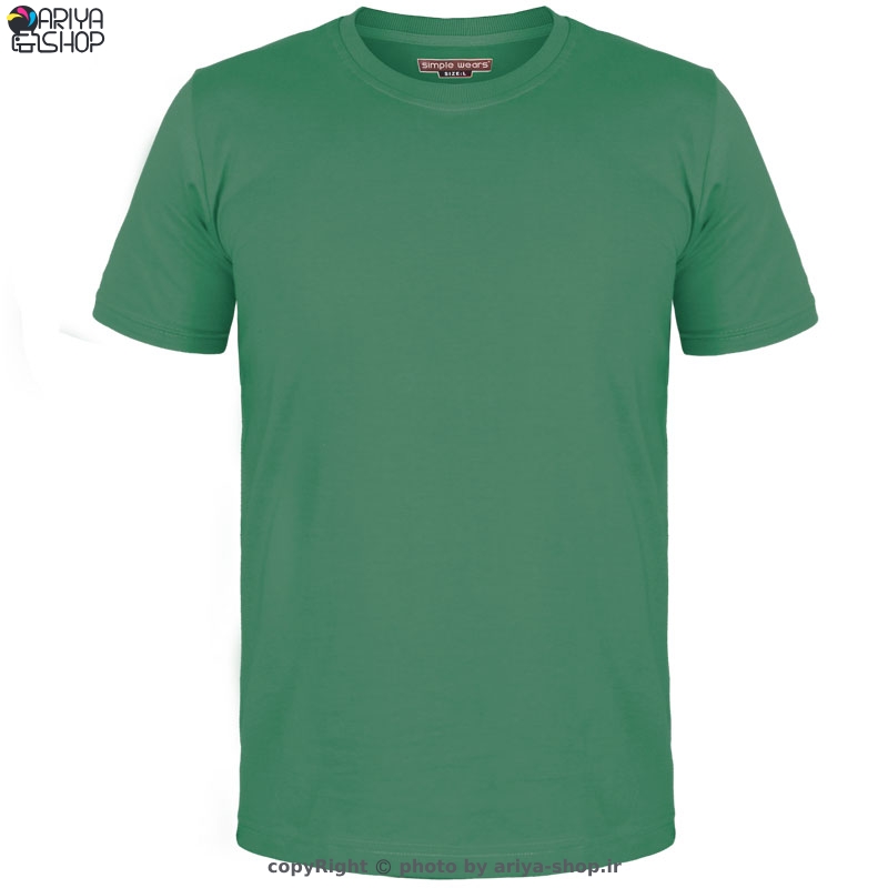 تیشرت آستین کوتاه سوپر نخ پنبه مردانه و زنانه رنگ سبز چمنی